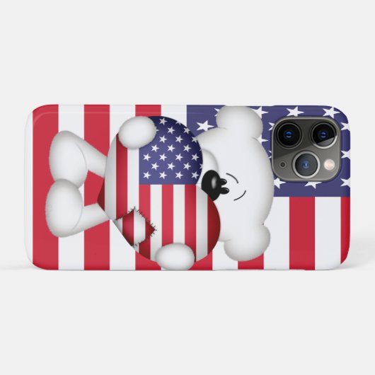 Teddy Bear und Big USA Flag Herz Case-Mate iPhone Hülle (Rückseite (Horizontal))