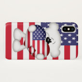 Teddy Bear und Big USA Flag Herz Case-Mate iPhone Hülle (Rückseite (Horizontal))