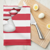 Teddy Bear und Big USA Flag Herz Geschirrtuch (Viertel Falte)