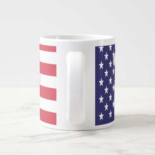 Teddy Bear und Big USA Flag Herz Jumbo-Tasse (Rückseite)