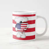 Teddy Bear und Big USA Flag Herz Jumbo-Tasse (Rechts)