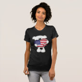 Teddy Bear und Big USA Flag Herz T-Shirt (Vorne ganz)