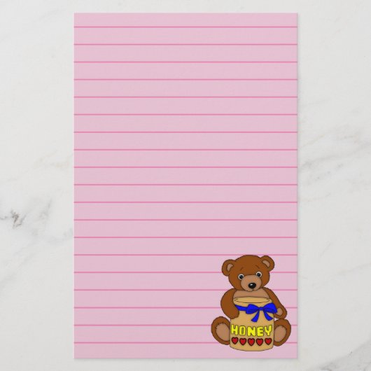 Teddy Bear und Honey Jar Briefpapier (Vorderseite)