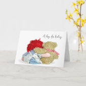 Teddy Bear und Rag Doll werden bald gut Karte (Gelbe Blume)