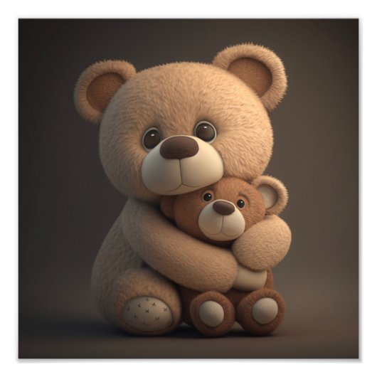 Teddy Bear und sein Teddy, 12x12 digitaler Downloa Fotodruck (Vorne)