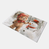 Teddy Bear und Snowman Fußmatte (Schrägansicht)