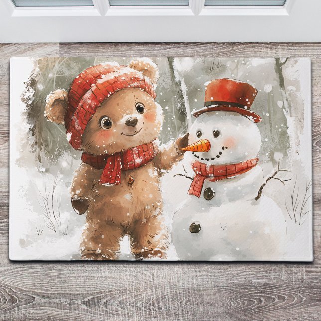 Teddy Bear und Snowman Fußmatte (Von Creator hochgeladen)