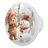 Teddy Bear und Snowman Keramikknauf (Rechts)