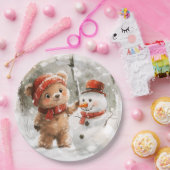 Teddy Bear und Snowman Pappteller (Party)