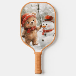 Teddy Bear und Snowman Pickleball Schläger