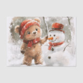 Teddy Bear und Snowman Seidenpapier (Vorderseite)