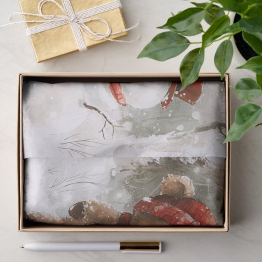 Teddy Bear und Snowman Seidenpapier (Geschenk)