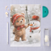 Teddy Bear und Snowman Seidenpapier (Handwerk)