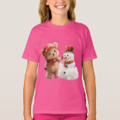 Teddy Bear und Snowman T-Shirt (Vorderseite)