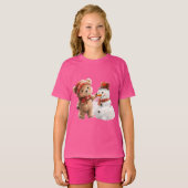 Teddy Bear und Snowman T-Shirt (Vorne ganz)