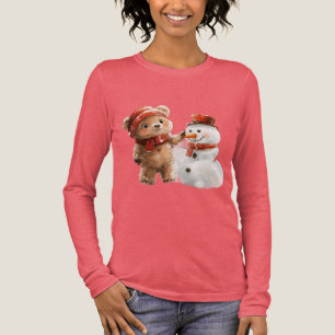 Teddy Bear und Snowman Tri-Blend Shirt