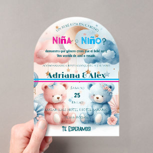 Teddy Bear und Sterne Geschlecht Enthüllung Benutz Acryleinladungen