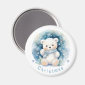 Teddy Bear und Weihnachten Magnet (Vorderseite/Rückseite)