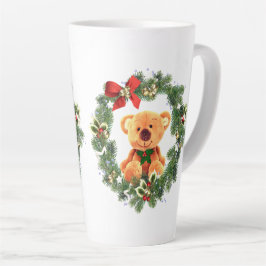 Teddy Bear und Zuhause zum Weihnachtsfeiertag Milchtasse
