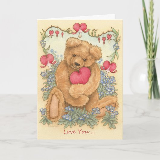 Teddy Bear Valentine Card Feiertagskarte (Vorderseite)