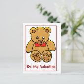 Teddy Bear Valentine Feiertagspostkarte (Stehend Vorderseite)