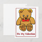 Teddy Bear Valentine Feiertagspostkarte (Vorne/Hinten)