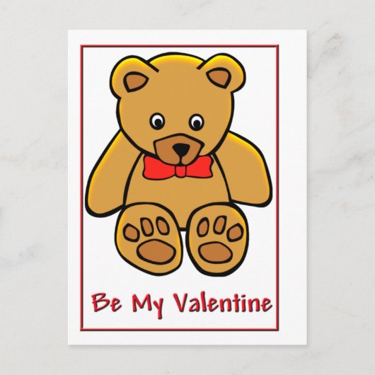 Teddy Bear Valentine Feiertagspostkarte (Vorderseite)