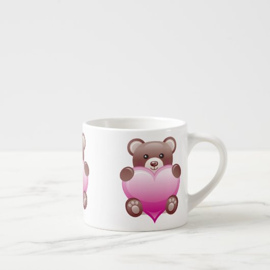 Teddy Bear Valentine Heart Espressotasse (Rechts)