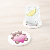 Teddy Bear Valentine Heart Sandstein Untersetzer (Seite)