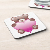 Teddy Bear Valentine Heart Untersetzer (Linke Seite)