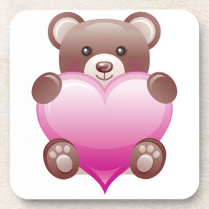 Teddy Bear Valentine Heart Untersetzer