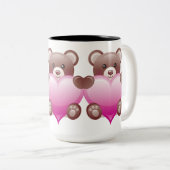 Teddy Bear Valentine Heart Zweifarbige Tasse (VorderseiteRechts)