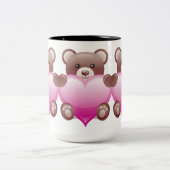 Teddy Bear Valentine Heart Zweifarbige Tasse (Mittel)