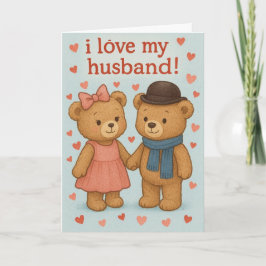 Teddy bear Valentine's Day Card Karte
