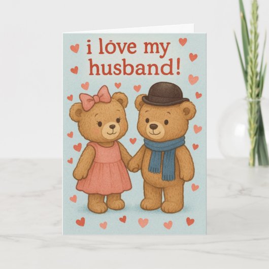 Teddy bear Valentine's Day Card Karte (Vorderseite)