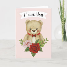 Teddy Bear Valentine's Day I Liebe You Holiday Car