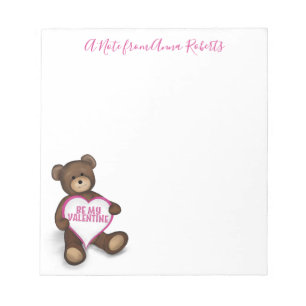 Teddy Bear Valentine's Day Niedlich Teddy Bär Cust Notizblock