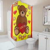 Teddy bear valentines Kinder-Duschvorhang Duschvorhang (Beispiel)
