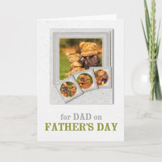 Teddy Bear Vater und Sohn Vater's Day Karte (Vorderseite)