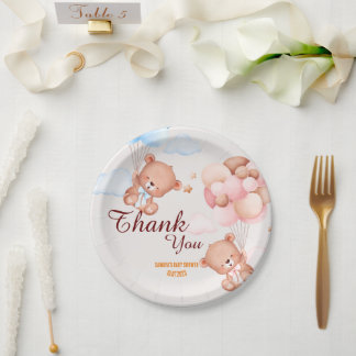 Teddy Bear Vielen Dank Baby Dusche Pappteller
