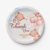 Teddy Bear Vielen Dank Baby Dusche Pappteller (Vorderseite)