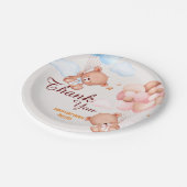 Teddy Bear Vielen Dank Baby Dusche Pappteller (Schrägansicht)