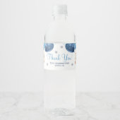 Teddy Bear Vielen Dank Baby Dusche Wasserflaschenetikett (Vorderseite)