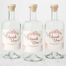 Teddy Bear Vielen Dank Baby Show Water Bottle Labe Alkoholflaschenetikett