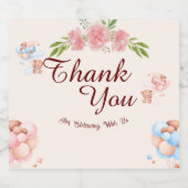 Teddy Bear Vielen Dank Baby Show Water Bottle Labe Alkoholflaschenetikett (Einzelnes Label)