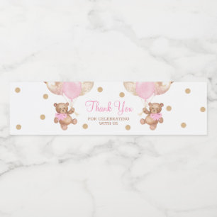 Teddy Bear Vielen Dank Baby Show Water Bottle Labe Wasserflaschenetikett