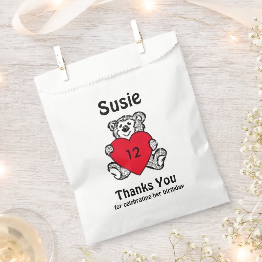 Teddy Bear Vielen Dank Geschenktütchen (Ausgeschnitten)