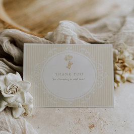 Teddy Bear Vintage Baby Shower Thank You Card Dankeskarte