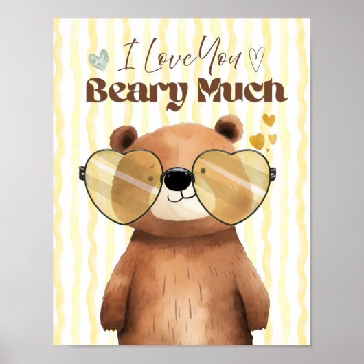 Teddy bear wall art I love you beary much poster (Vorne)