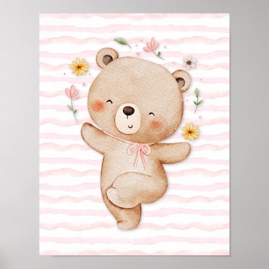 Teddy bear wall art poster Happy dance poster (Vorne)